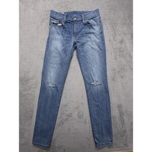 Polo Ralph Lauren Jeans Womens 28 Blue‎ Tompkins Skinny Distressed Denim Pants